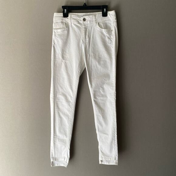 Zara sz 4 white‎ distressed boho jeans - Picture 1 of 7